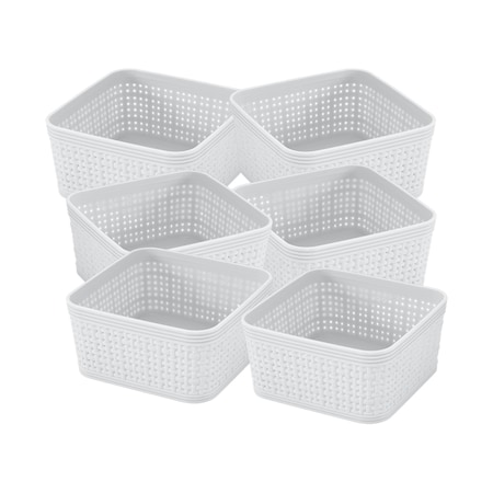Simplify Plastic, White, 4.72 in W, 4.72 in D, 4.72 in L 30006-WHITE